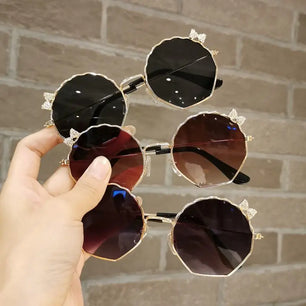 Kid's Alloy Frame Acrylic Lens Anti-UV Round Shaped Sunglasses