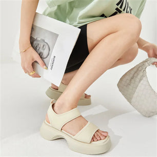 Women's Microfiber Square Toe Slip-On Closure Casual Sandals