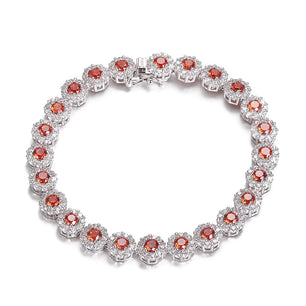 Women's 925 Sterling Silver Zircon Geometric Wedding Bracelet