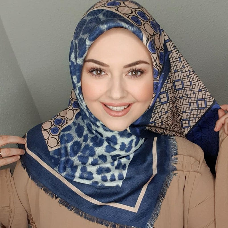 Women's Arabian Modal Head Wrap Printed Pattern Luxury Hijabs