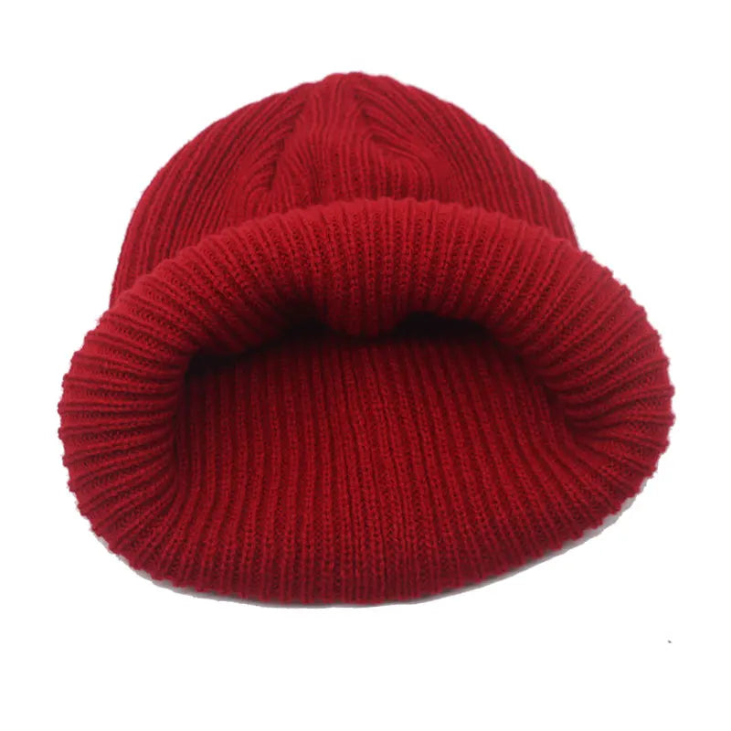 Men's Acrylic Skullies Beanies Knitted Pattern Casual Warm Cap