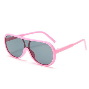 Kid's Plastic Frame Lens Oval Shaped UV400 Protection Sunglasses