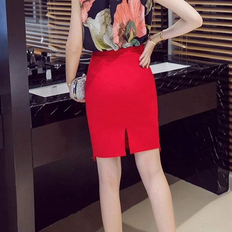 Women's Polyester High Waist Solid Pattern Casual Wear Skirts