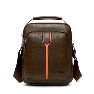 Men's PU Zipper Closure Silt Pocket Crossbody Casual Shoulder Bag