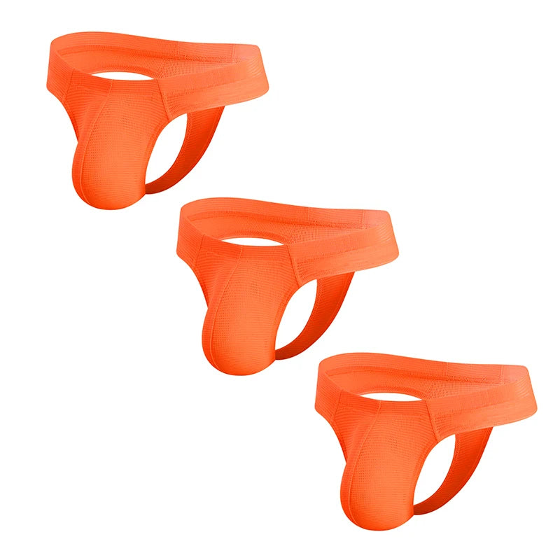 Men's 3 Pcs Polyester Elastic Waist Quick-Dry Swimwear Brief