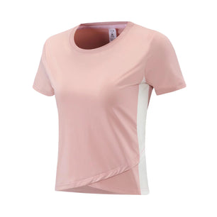 Women's Nylon O-Neck Short Sleeve Breathable Yoga Workout Top