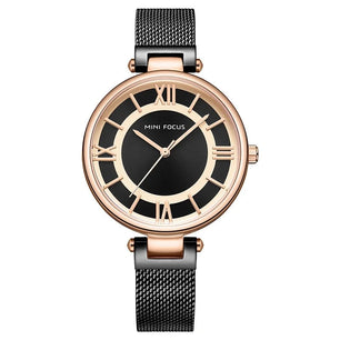 Women's Stainless Steel Round Shaped Waterproof Luxury Watch