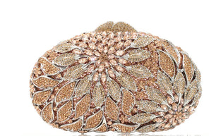 Women's Metallic Hasp Closure Rhinestone Pattern Wedding Clutch