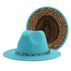 Women's Polyester Leopard Pattern Trendy Sun Protection Brim Hat