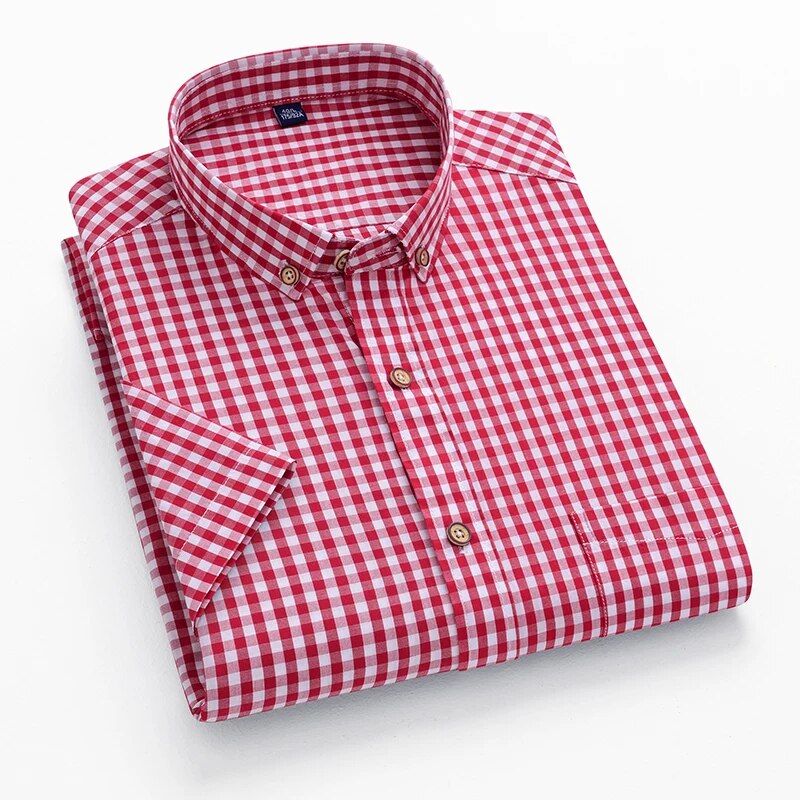 Men's Cotton Turndown Collar Short Sleeves Casual Wear Shirts