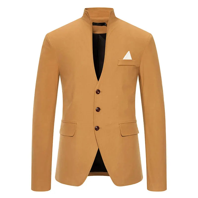 Men's Polyester Full Sleeves Single Breasted Wedding Blazer