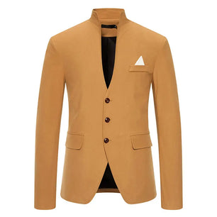 Men's Polyester Full Sleeves Single Breasted Wedding Blazer