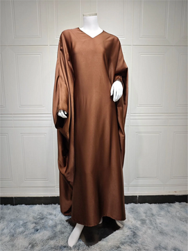 Women's Arabian Polyester Full Sleeves Solid Pattern Long Dress