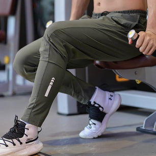 Men's Spandex Drawstring Closure Quick-Drying Gymwear Trousers