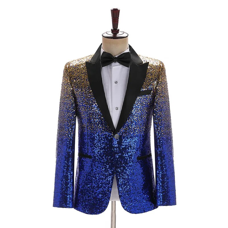 Men's Shawl Collar Long Sleeves Single Button Wedding Blazers