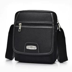 Men's Oxford Zipper Closure Solid Pattern Crossbody Shoulder Bag