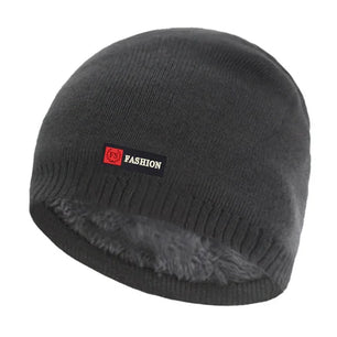 Men's Faux Fur Skullies Beanies Letter Pattern Casual Warm Cap