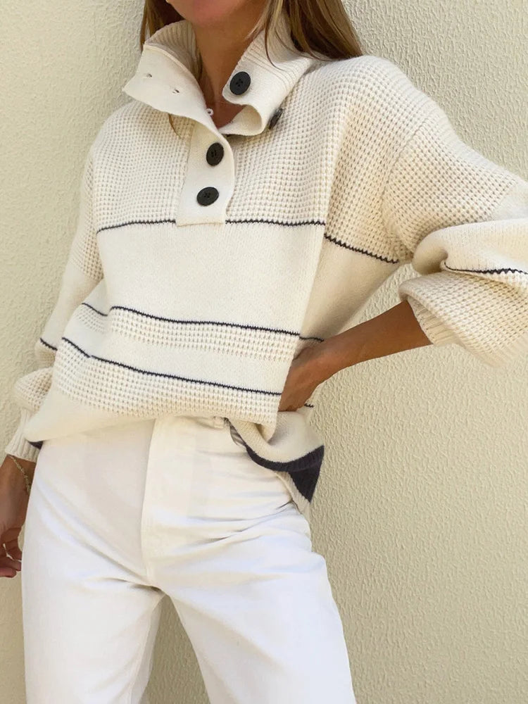 Women's Acrylic Turtleneck Knitted Pattern Pullovers Sweater