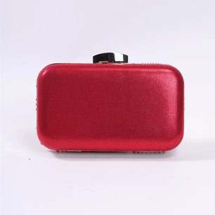 Women's Polyester Hasp Closure Rhinestone Pattern Luxury Clutch