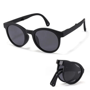 Kid's Plastic Titanium Frame Polaroid Lens Round UV400 Sunglasses