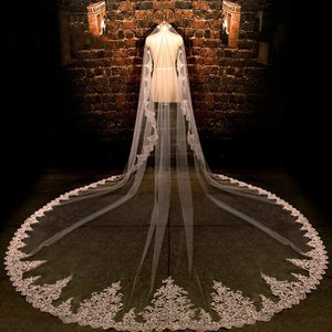 Women's Polyester Lace Edge One-Layer Long Bridal Wedding Veils