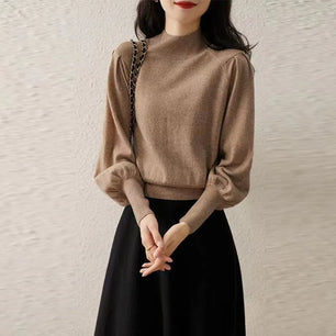 Women's Acrylic Turtleneck Full Sleeves Solid Pattern Sweater