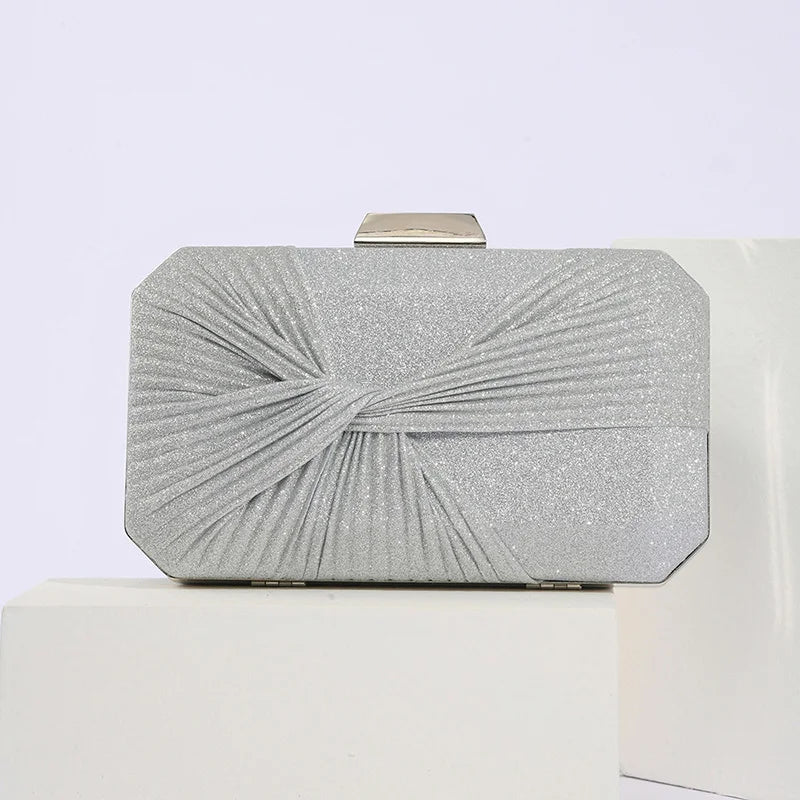 Women's Polyester Hasp Closure Sequined Bridal Wedding Clutch