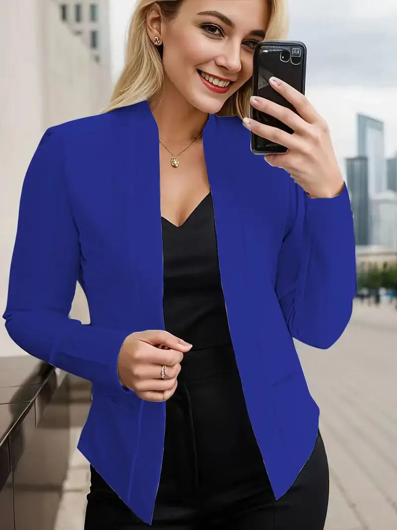 Women's Polyester Long Sleeve Single Breasted Casual Wear Blazer