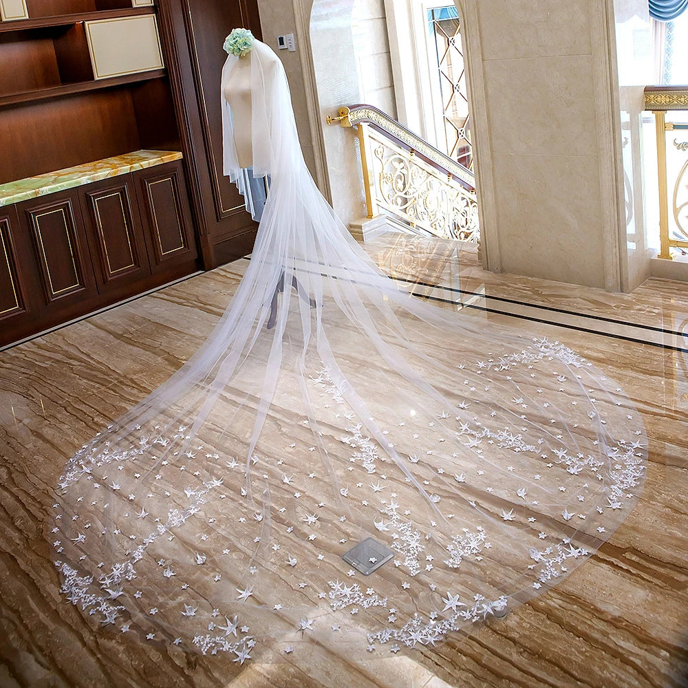 Women's Polyester Lace Edge Two-Layer Bridal Wedding Veils