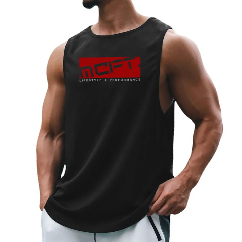 Men's O-Neck Sleeveless Quick Dry Compression Gym Wear Shirt