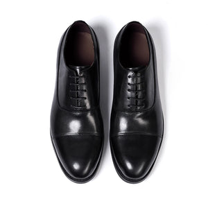 Men's Genuine Leather Pointed Toe Lace-Up Closure Formal Shoes