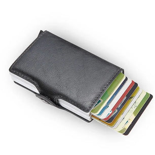 Men's Leather Hasp Closure Solid Pattern Card Holder Wallets