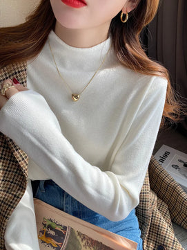 Women's Polyester Turtleneck Full Sleeves Solid Pattern Sweater