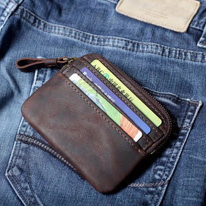 Women's Genuine Leather Zipper Closure Solid Pattern Wallets