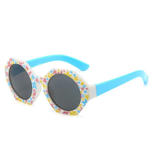 Kid's Plastic Frame Lens Polarized Round Shaped UV400 Sunglasses