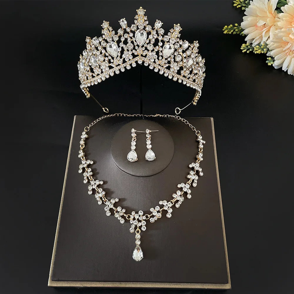 Women's Zinc Alloy Geometric Bridal Wedding Crown Jewelry Sets