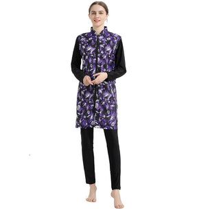 Women's Arabian Polyester Full Sleeves Printed Pattern Swimwear