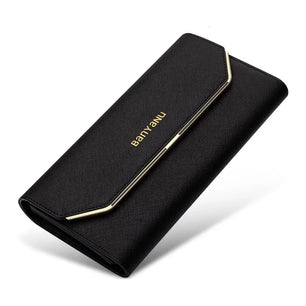 Women's PU Hasp Closure Multi Card Holder Trendy Long Wallet