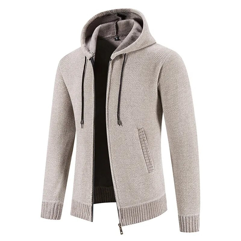 Men's Acrylic Full Sleeves Zipper Closure Winter Hooded Jackets