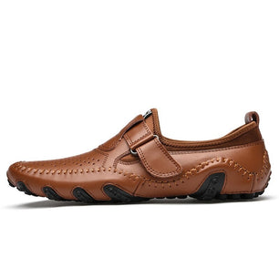 Men's Genuine Leather Round Toe Slip-On Closure Casual Shoes