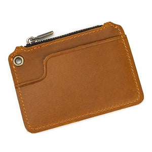 Men's Genuine Leather Card Holder Solid Pattern Trendy Wallets