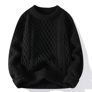 Men's Polyester Full Sleeves Patchwork Pullover Casual Sweater