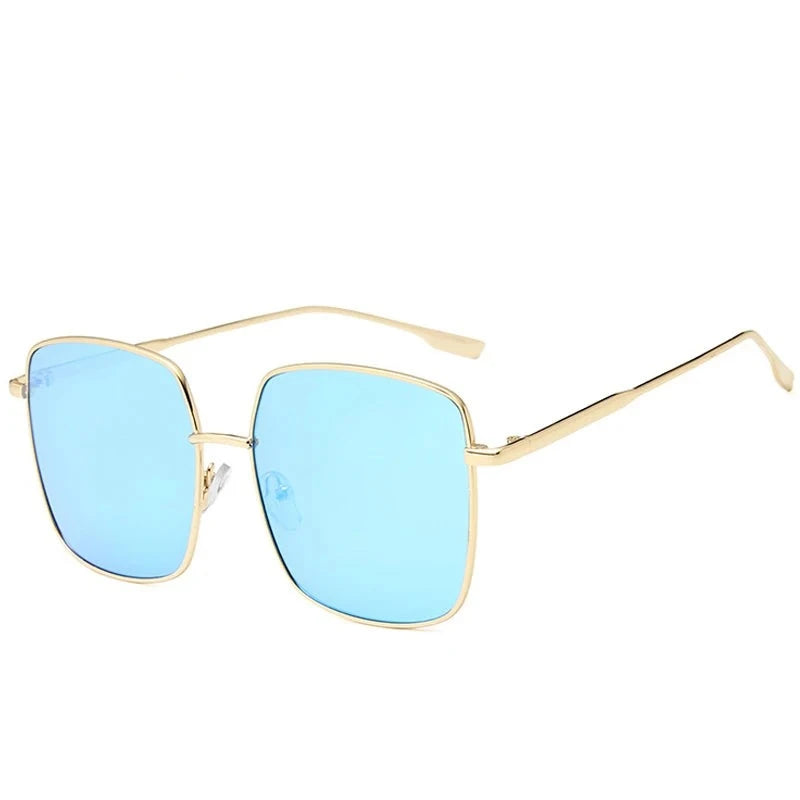 Women's Alloy Frame Acrylic Lens Square Shaped UV400 Sunglasses