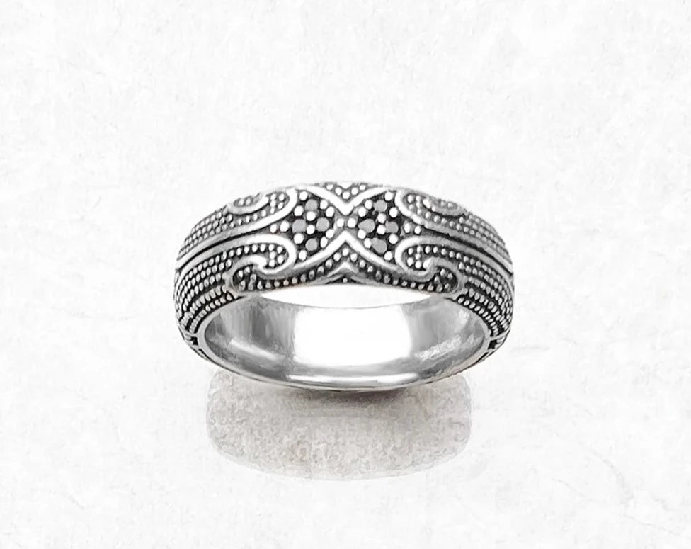 Women's 100% 925 Sterling Silver Zircon Geometric Pattern Ring