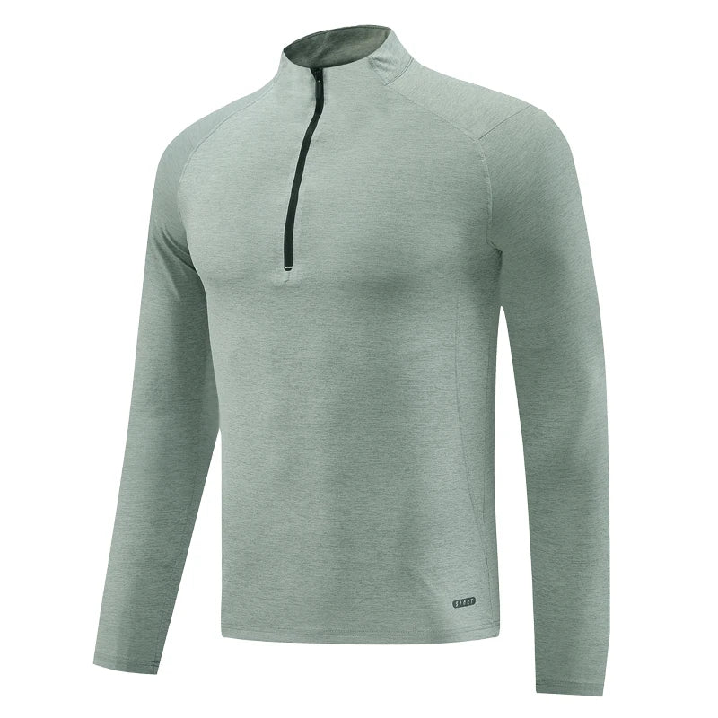 Men's Microfiber Long Sleeves Breathable Gym Solid Pattern Shirt