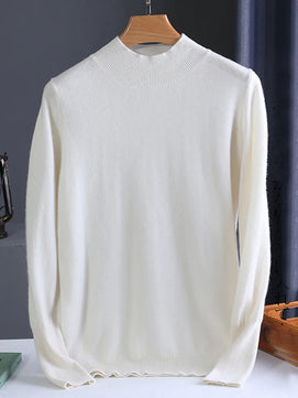 Women's Cashmere Turtleneck Full Sleeve Solid Pattern Sweater