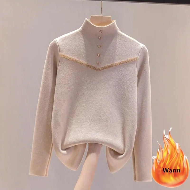 Women's Acrylic Full Sleeves Knitted Pattern Casual Wear Sweaters