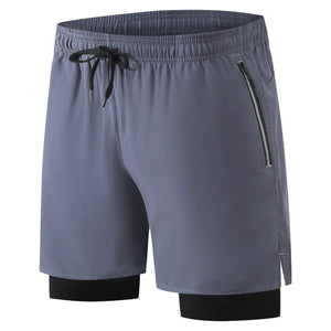 Men's Polyester Breathable Fitness Sports Solid Pattern Shorts