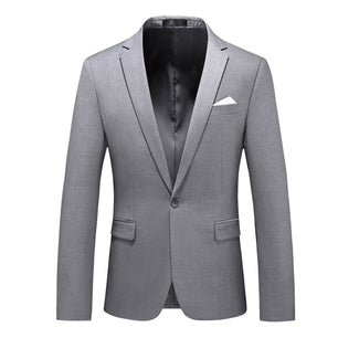 Men's Polyester Notched Collar Long Sleeve Single Breasted Blazer