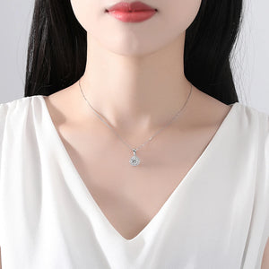 Women's 100% 925 Sterling Silver Moissanite Box Chain Necklace